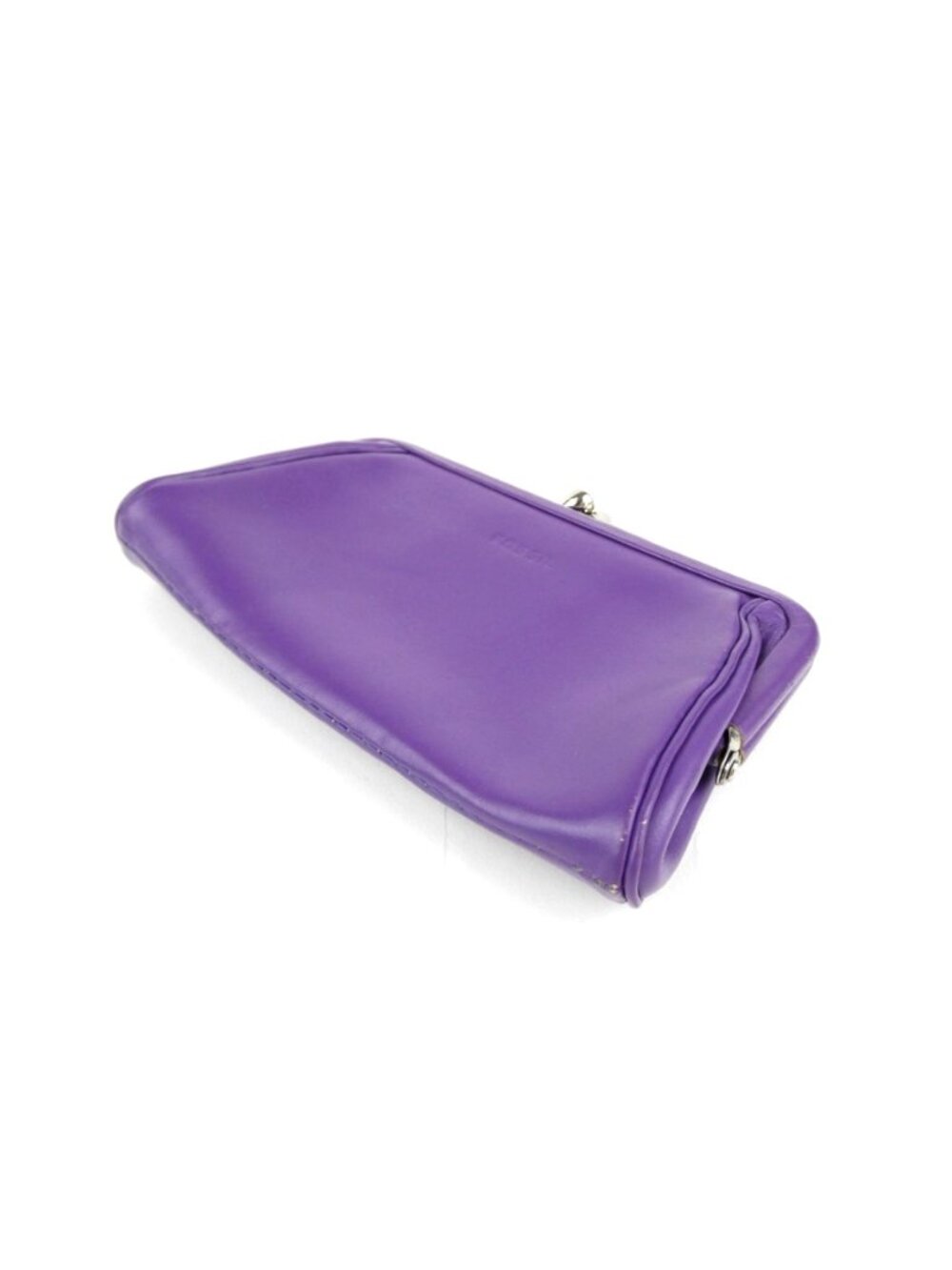 Fossil Purple Leather Kiss Lock Coin Purse - Picture 4 of 14